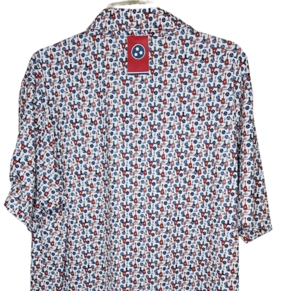 Rhoback Nashvegas Red, Blue, and Gray Patterned Shirt Size Large - Picture 7 of 8